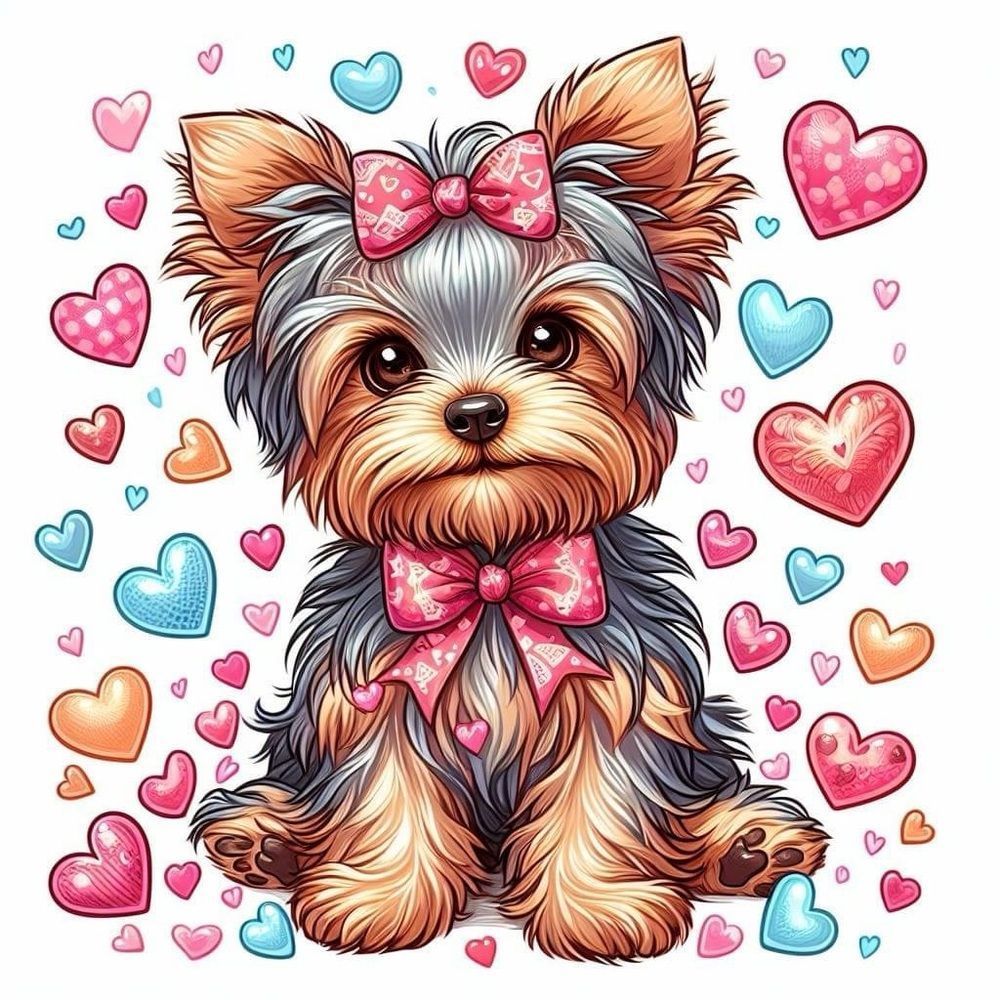 Yorkie Valentines Day Magnet